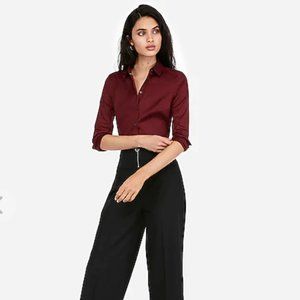 Burgundy Button Down Bodysuit (S)